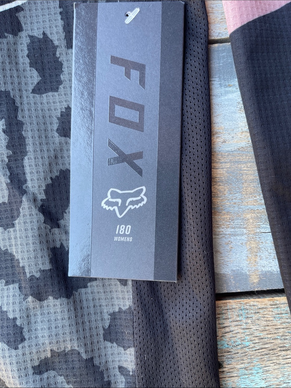 Fox 180 Skew Jersey Women’s Long-Sleeve Racing Jersey - Black & Pink Leopard - Picture 6 of 10